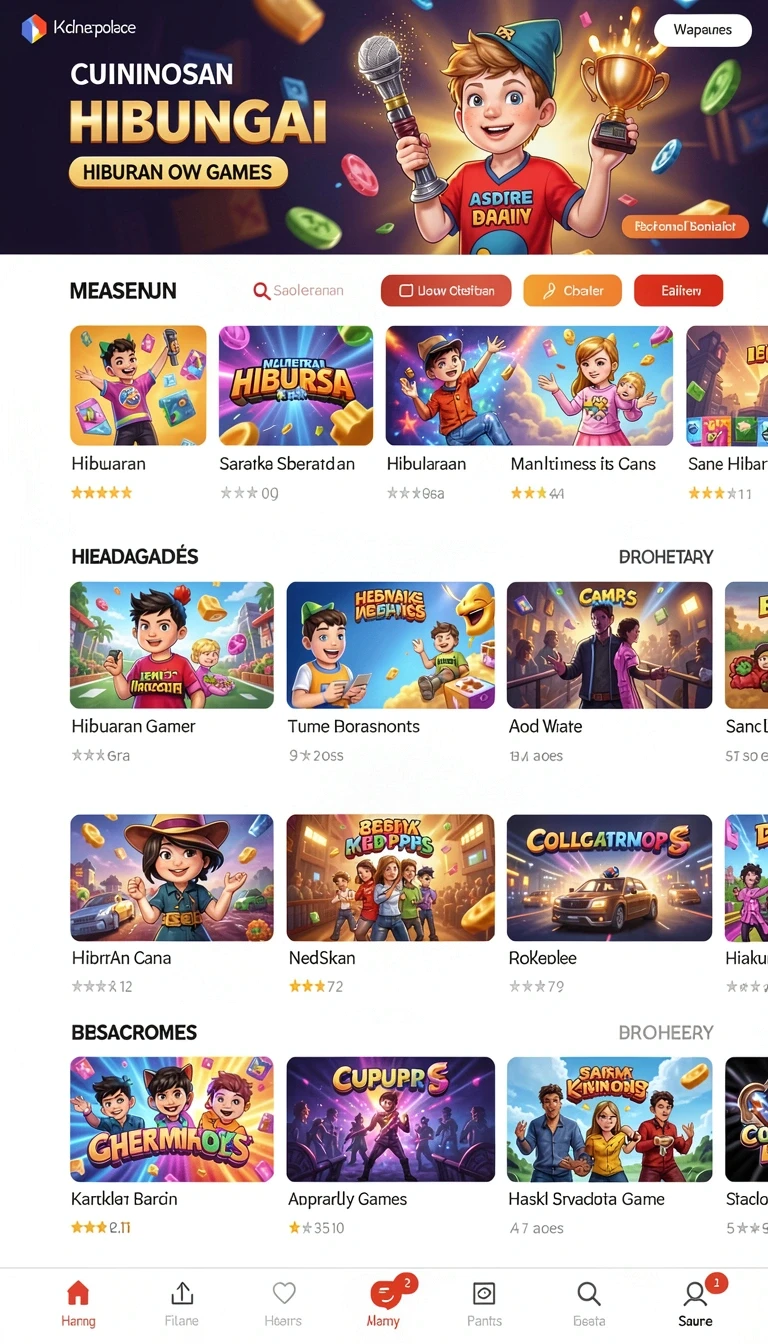 Beragam pilihan permainan menarik dalam aplikasi Aplikasi y98 Ringan untuk Android.